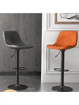 Бар стол Може да се Вдигне и Сменят Модерен Бар Стол с лесен Облегалка Лесен Луксозен Домашен Бар Стол Железен Стол