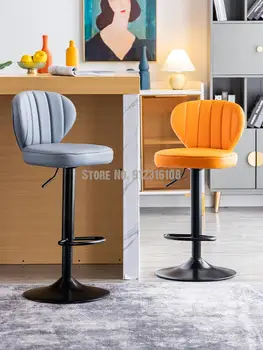 Бар стол с повдигане и завъртане на съвременната лесен домакински облегалката, лесен луксозен модерен столче за хранене, бар стол, бар стол