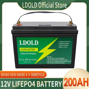 Батерия 12 В LiFePO4 200Ah, вграден в блок литиево-железен фосфат елементи на BMS За подмяна на по-голямата част резервно копие на източник за домашно съхранение на енергия