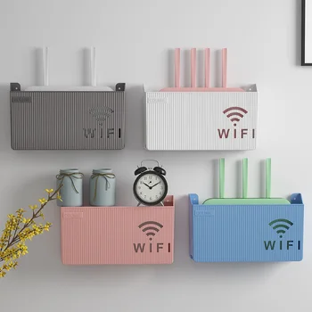 Безжичен Wi-Fi Рутер Полк Кутия За Съхранение, с монтиран на стената ABS Пластмасов Органайзер Скоростна Кабелна Скоба Хранене Органайзер Скоростна Начало Декор