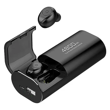 Безжични слушалки Bluetooth 5,0 С зарядно калъф с капацитет 4800 mah [като захранване] С микрофон, кабел USB Type C, стереонаушниками TWS-втулки