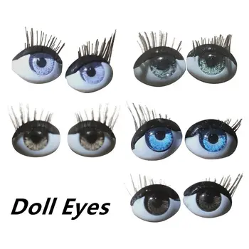 Безопасни Пластмасови Куклени Очи, за да Работи с ръцете си Стъклени Очи с Миглите Плюшени Играчки, резервни Части за Извършване на Куклено Очните Ябълки Аксесоари