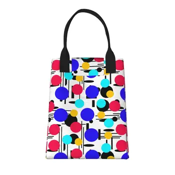 Безпроблемна Голяма Модерна чанта за пазаруване Геометрични Форми с дръжки, Множество Пазарска чанта От здрав винтажной памучен плат