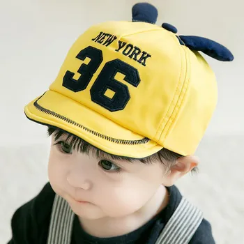 Бейзболна шапка с бродерия на брой за децата, Лятна Корея Ежедневни шапка с сенника, Детски Куполна шапки Gorras