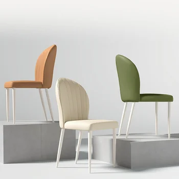 Бели Трапезни столове в скандинавски стил, Модерни Метални Сгъваеми Дизайнерски Трапезни столове, Ергономична Сгъваема комплект градински мебели Sillas Comedor