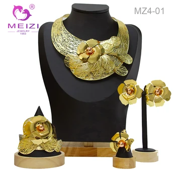 Бижута MEIZI от 18-каратово злато, луксозен дизайнерски бижута, определени в Дубай за жени 2023, Аксесоари за банкет, сватбени партита, голям висулка