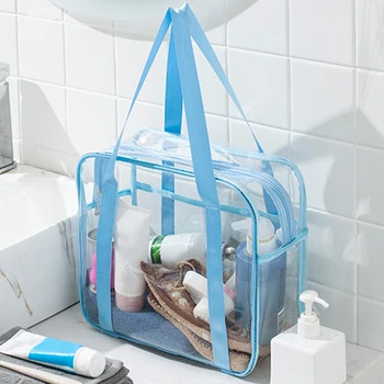 Бистра Косметичка-Органайзер, Чанта За Съхранение, Ежедневни чанти за измиване на тоалетни консумативи с Голям Капацитет на мълния, Дамски Пътна Косметичка