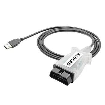 Бутон превключвател Авто диагностичен кабел OBD2 Интерфейс USB С ключа OBD2 Диагностичен скенер Инструмент FT245RL Чип за диагностика на автомобил