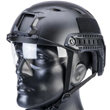 Бърз тактически шлем е с предпазни очила (тип BJ), със странична релса и монтиране NVG, за еърсофт оръжия, пейнтбола, Лов, стрелба на открито