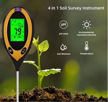В Градинарството Цифров монитор Blacklight За зададено измерване на влажност на Слънчева светлина, растенията с температурата на почвата в селското стопанство 4 1