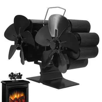 Вентилатор с топлинна задвижване за печка на дърва, камина, вентилатор с 10 ножове, неэлектрические аксесоари за камина, отопление вентилатор с прегряване