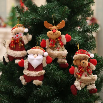 Весела Коледна украса, Сладък Плосък Дядо Коледа, Снежен човек, Лосове, Коледни декорации за дома, 2023 Навидад, Коледни подаръци