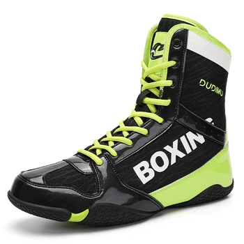 Висококачествена борцовская обувки, Здрави боксови обувки, Защита за краката, Борцовская обувки, мъжки професионална бойна обувки