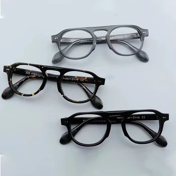 Висококачествена эллипсовидная ацетатная рамки за очила, мъжки дизайнерска марка Ръчно изработени, очила за късоглед жени за четене на рецепта