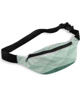 Геометрични зелени триъгълни скута чанти, чанта през рамо, Унисекс чанта-месинджър, Ежедневна Мода поясная чанта за жени