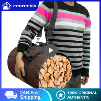 Голяма холщовая чанта за съхранение на дърва за огрев, държач за дървени трупи, чанта за съхранение на открито, 95,2x47,0 см., дървена холщовая чанта