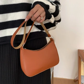 Дамска чанта 2023, Висококачествена Дамска чанта с цип от Изкуствена кожа, Ежедневни Модни Проста Женска чанта Малък Капацитет, Женствена чанта
