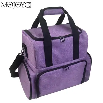 Дамска чанта-органайзер за грим, найлон косметичка с 2 вътрешни подвижни торби с подвижни разделители, косметичка за пътуване за момичета
