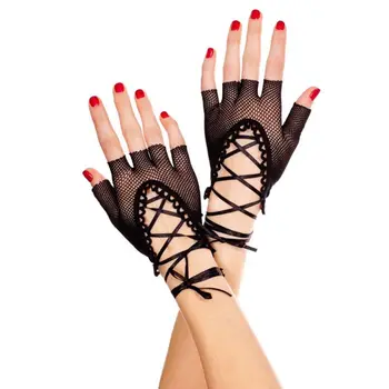 Дамски мрежести ръкавици с дупки, Секси женски танцов костюм на 80-те в стил пънк-готик