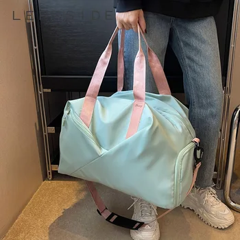 Дамски чанти през рамо от непромокаем плат Оксфорд голям капацитет, однотонная чанта, ежедневни чанти-тоут, модни дамски пътна чанта