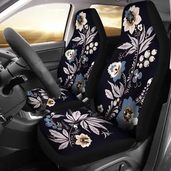 Двойката покривала за автомобилни седалки с флорални принтом, 2 своята практика За предните седалки, Покривала За автомобилни седалки, Протектор за автомобилни седалки, Автомобилен аксесоар, с Цветен дизайн, Flowe