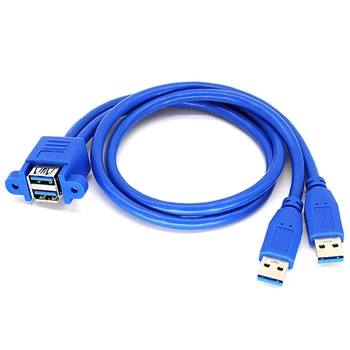 Двуслойни удлинительный кабел, свързан към USB3.0, може да бъде определен. Удлинительный кабел USB3.0 от мъжа към жената с дупки за винтове