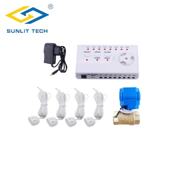 Детектор за течове на вода тръба, аларма, сензор, изтичане на вода, комплект от 4 бр. сензорен кабел, 2 бр. клапан за защита от преливане тръби 1/2 