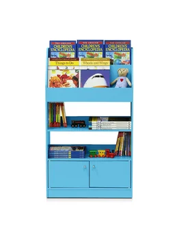 Детска bookshelf Furinno KidKanac, 4 нива с тумбочкой, синя