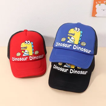 Детска Бейзболна шапка с Анимационни Динозавром, Лятна Окото Дишаща Солнцезащитная Шапка За Момичета и момчета, Улични Шапки с козырьками