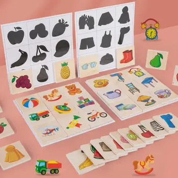 Детска Дървена играчка за Обучение на домашни любимци, Плодове, пъзел игра 