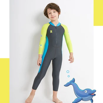 Детски водолазный костюм против медузи, цели облекло за гмуркане, защита от ултравиолетови лъчи с цип, трайно оборудване за водни спортове