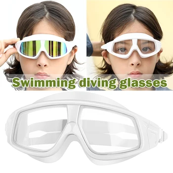 Детски очила за плуване, слънчеви Очила за плуване за деца и юноши, по-малки деца От 3 до 15 години, защита от замъгляване, виолетови, калъф за носа, плуване