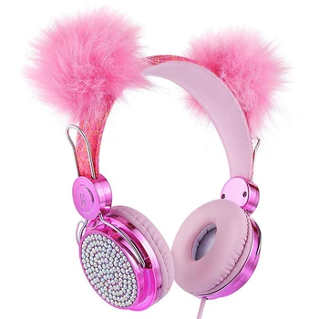 Детски слушалки с кошачьими уши 3,5 мм стерео слушалки С Микрофон, НОВОСТ 2020 Г., Великобритания, g