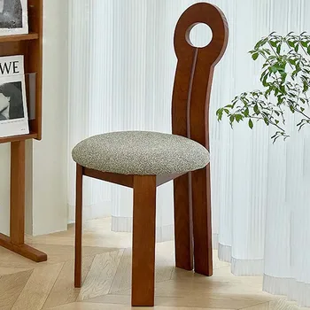 Дизайнерски трапезни столове от масивно дърво Nordic Luxury Lounge Мързел Dinette Трапезни столове За спални Удобно декорация на дома, Cadeira