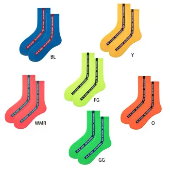 Дишащи чорапи, флуоресцентни цветове, Ежедневни чорапи-тръбички, чорапи до щиколоток, Дълги чорапи носочные бижута за жени
