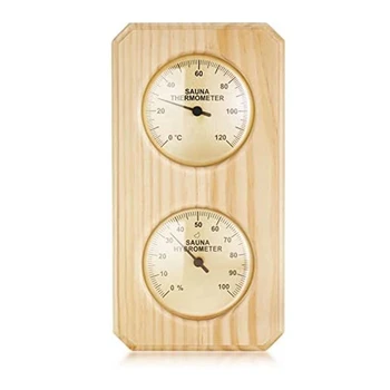 Дървен термометър за сауна и влагомер 2 В 1 за измерване на влажност и температурата в сауната домашен семеен хотел