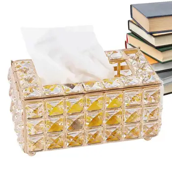 Европейската Кристален кутия за салфетки Просто масичка за кафе Тенис на Правоъгълен Титуляр за съхранение на салфетки от изкуствен кристал Начало Декор