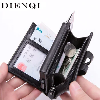 Една голяма кесия с притежателя на кредитна карта DIENQI от въглеродни влакна, Антимагнитный Кратък калъф за банкови карти, мини-чантата с RFID заключване