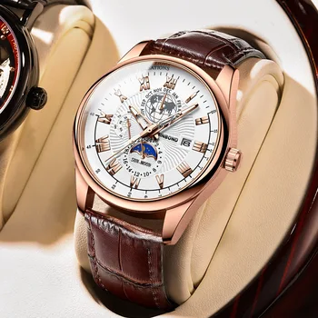 Ежедневни мъжки часовници Луксозни Кожени Водоустойчиви Спортни кварцов ръчен часовник Хронограф Часовник за мъже Relogio Masculino