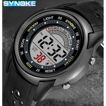 Електронни часовници SYNOKE за мъже, спортни часовници, Многофункционални спортни водоустойчив светещи led цифров часовник за момчета, студентски мода