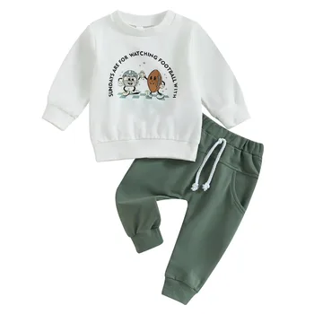 Есенна топ с писмото принтом за новородени момчета и обикновен панталон с яке за момчета, Яке за новородени момчета, 36 месеца