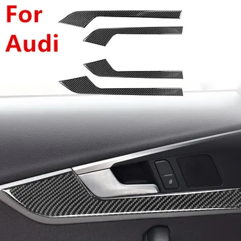 За Audi A4 B9 2017-2019, Тампон върху вътрешната дверную лента, Стикер от въглеродни влакна, Промяна на интериора на Audi