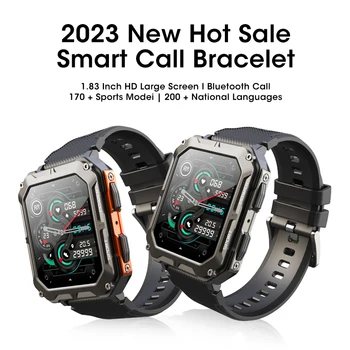 За Xiaomi Huawei Samsung 1,83 См Bluetooth Покана Smartwatch Мъжки Подкрепа 170 Спортове 2023 Нови Дамски Въртящи Се Ключове И Смарт Часовник + Кутия