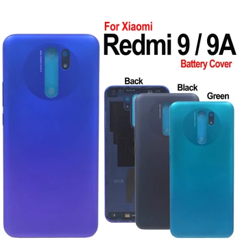 За Xiaomi Redmi 9 9A Капак на отделението за батерията Панел на Корпуса на задната врата Калъф с лепило За Redmi 9 задното стъкло За Redmi 9A капак на отделението за батерията