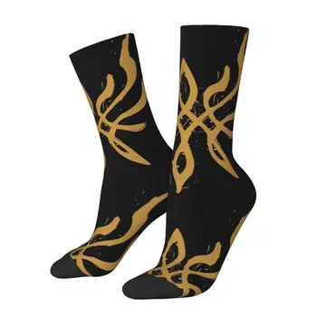 Забавен Луд чорап за мъже Byleth Crest Of Flames в стил хип-хоп, Реколта игра с емблемата на Огъня, Щастлив, Безшевни чорап с принтом за момчета