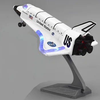 [[Забавно] имитация на американския светлинно и звуково сплав Модел на космическа совалка симулатор на полет на космическия кораб играчка самолет украса на самолета подарък
