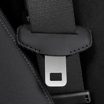 Защита за закрепване катарами на колан на автомобила, Универсален калъф за вътрешната копчета от изкуствена кожа, седалка за защита от надраскване, аксесоари за сигурност на автомобила