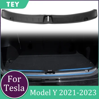 Защитен панел на праг на багажника Tesla Model Y, Гъвкава гумена подплата от TPE, Защитна лента за Tesla Model Y 2021-2023, Аксесоари