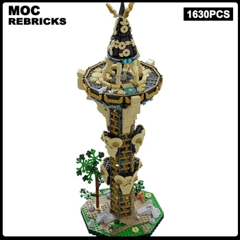 Известният мащабната Поредица игрални Сцени Sheikah Tower MOC Строителни Блокове Архитектурен Модел Технически Тухли В Събирането на Детска Играчка