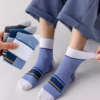 Индивидуални чорапи със средна дължина на ивици японската серия, дишащи чорапи Harajuku със защита от миризмата, абсорбиращи потта, антибактериални чорапи